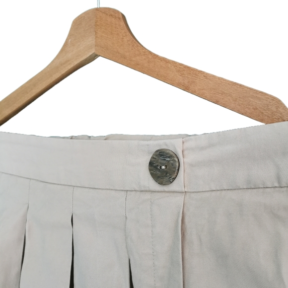 Tu Pleated Side Button Beige Mid Length Skirt - Picture 4 of 6